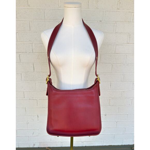 Vintage Coach 9966 Red Glove Tanned Leather Court Crossbody Shoulder Bag Exc. - Picture 1 of 8